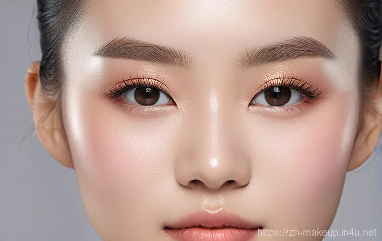 메이크업아티스트가 알아야 할 뷰티 트렌드 - **Prompt Title: "Elegance of New Chinese Bare Skin Aesthetic"**
    A captivating portrait of a youn...
